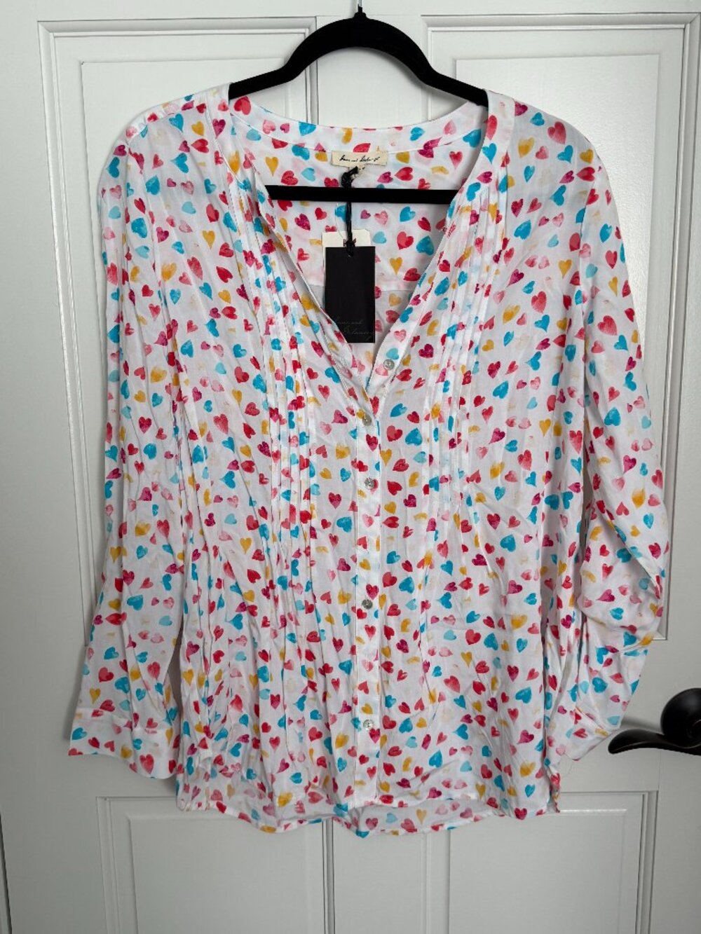 Love & Liberty Heart Print Blouse – Size M